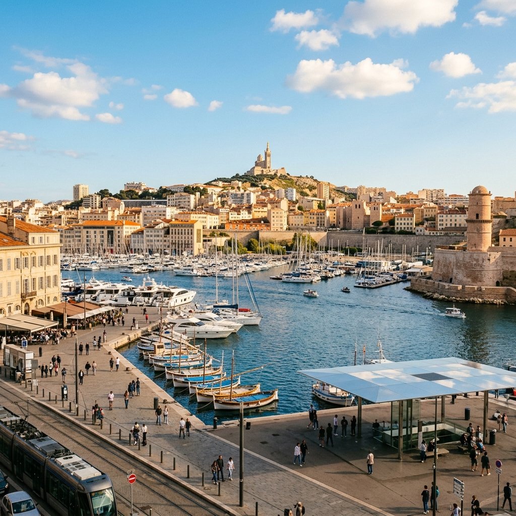 Examen civique à Marseille 13000 - Le Vieux-Port et Notre-Dame de la Garde